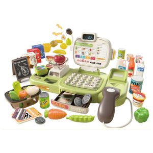 Juego <span class=keywords><strong>de</strong></span> 77 Piezas <span class=keywords><strong>de</strong></span> <span class=keywords><strong>Caja</strong></span> <span class=keywords><strong>Registradora</strong></span> <span class=keywords><strong>de</strong></span> <span class=keywords><strong>Juguete</strong></span> para Niños <span class=keywords><strong>con</strong></span> Cinta Transportadora, Calculadora, Micrófono y Escáner, Juego <span class=keywords><strong>de</strong></span> Imitación <span class=keywords><strong>de</strong></span> Compras - Product Image 4