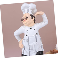 WeiVista Statue de chef debout en résine Décoration de cuisine Figurine de cuisinier drôle Sculpture Fournisseur pour affichage de restaurant