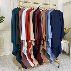 Khimar Hijab Long en Nida de Qualité Supérieure, Une Seule Couche, Style Diamant Arabe, pour Femmes Musulmanes 2231 # - Product Image 5