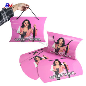 Caja de Regalo de Papel Ecológica Portátil Personalizada al por Mayor para Empaque de Pelucas y Extensiones de Cabello con Asa de Cinta - Product Image 6
