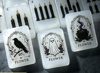 Ensemble de Mahjong américain de luxe en perles, 160 tuiles, thème Halloween, pliable, portable, écologique, logo personnalisé, boîte cadeau OEM