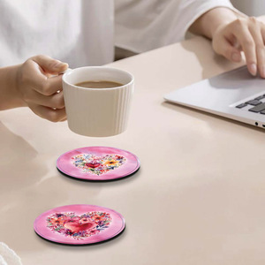 Posavasos Redondos <span class=keywords><strong>de</strong></span> Madera Aislantes con Diseño <span class=keywords><strong>de</strong></span> Corazón Rosa <span class=keywords><strong>para</strong></span> el Día <span class=keywords><strong>de</strong></span> San Valentín, Posavasos Retro <span class=keywords><strong>de</strong></span> <span class=keywords><strong>Corcho</strong></span>, Posavasos Personalizados <span class=keywords><strong>para</strong></span> <span class=keywords><strong>Mesa</strong></span> <span class=keywords><strong>de</strong></span> Café - Product Image 4