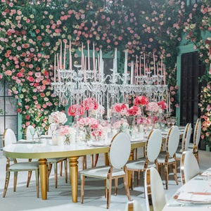 Silla de comedor de cuero con respaldo ovalado dorado moderno, venta al por mayor, muebles apilables de acero inoxidable para eventos para apartamentos de sala de estar - Product Image 1