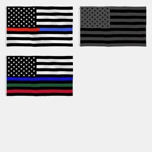 Großhandel blau gelb banner-Schnelle Lieferung gemischt alle Design US-Banner Flaggen gedruckt 100% Polyester blau rot gelb Linie benutzer definierte 3x5 ft amerikanische Landesflagge