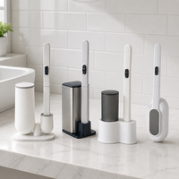 Têtes de brosse WC jetables sans poils et recharges de tiges pour cuvettes de toilettes, non électriques