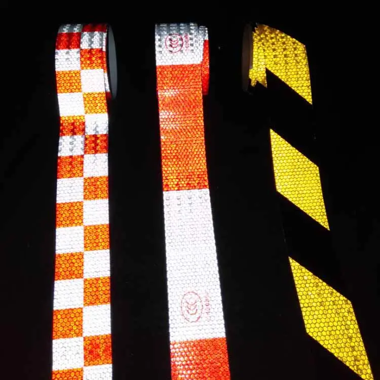 high intensity quality visible vinyl sheet material road traffic safety caution security warning self adhesive reflective tape