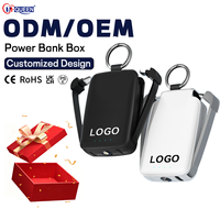 Cargador de Teléfono Portátil Pequeño, Batería de Regalo de 2000 mAh/4000 mAh, Banco de Energía con Cable y Lámpara LED para Teléfono y Reloj