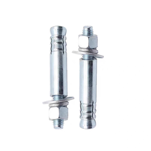 Support de tuyau, ancrage en béton, acier au carbone zingué, tailles M6 à M12, <span class=keywords><strong>pour</strong></span> fixation de colliers de serrage et supports de conduits - Product Image 1