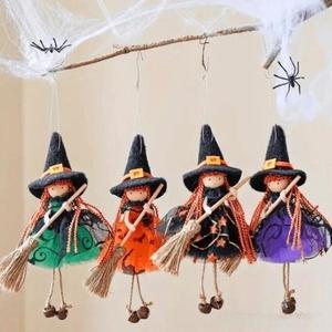 DAMAI Décorations Suspendues de Sorcière d'Halloween, Mini Pendentif Balai de Sorcière Mignon, Décoration de Fête d'Halloween, Décoration pour Fenêtre et Arbre de Maison, Photo - Product Image 1