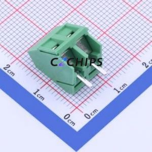 DG103-5.0-02P-14-00A(H) Screw Terminal Block Through hole Component (THT),P=5mm Connector 1x2P 5mm Green Through Hole - Product Image 2
