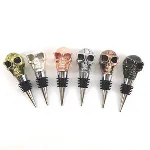 Unique Halloween Souvenirs Gifts Creative Wine Mouth Ghost Bottle Stopper Gold Wine Beverage Halloween Bottle Stoppers