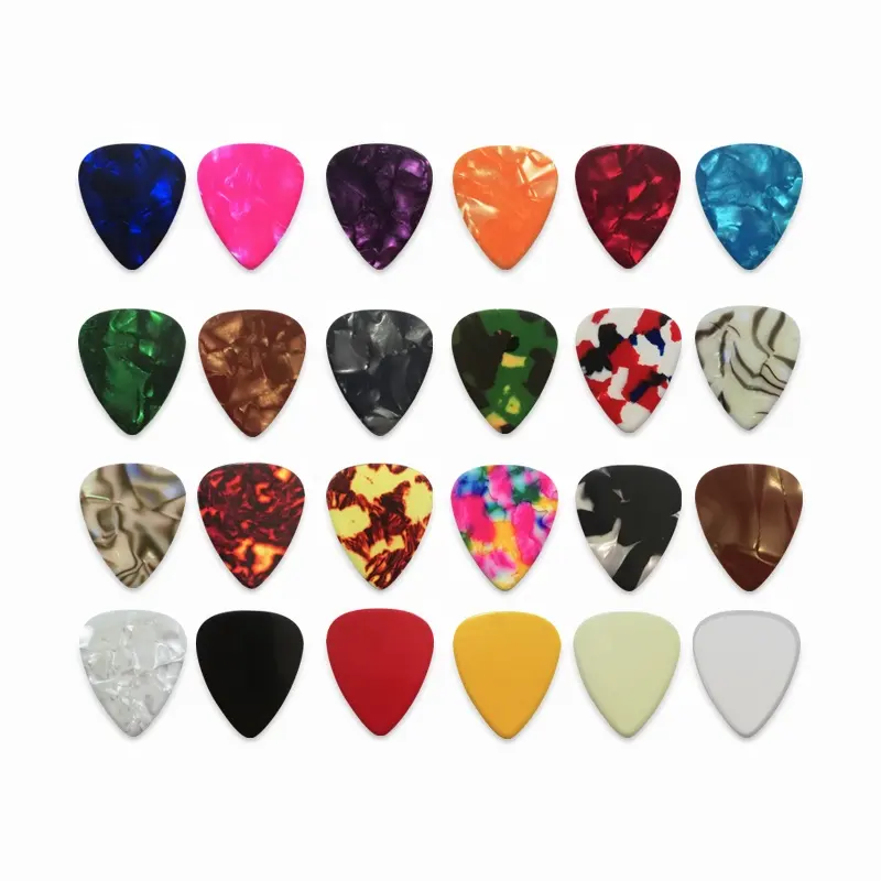 En 0,46, 0,71, 0,81, 0,88, 1,0, 1,2, 1,5 MM de celuloide de Nylon Delrin selección de logotipo personalizado guitarra