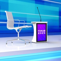 Mini Podio Digital Compacto con Panel de Discusión, Atril Electrónico