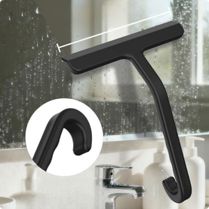 Hang All-in-One Silicone <strong>Shower</strong> <strong>Squeegee</strong> with Built-in Hook for Bathroom Window Mirror Tile Wall Car 10-Inch Black - Product Image 6