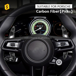 Accessoires intérieurs de voiture en Fiber de carbone forgé ES pour <span class=keywords><strong>Porsche</strong></span> Taycan <span class=keywords><strong>Panamera</strong></span> 2021 2022 <span class=keywords><strong>2023</strong></span> manette de vitesse - Product Image 3
