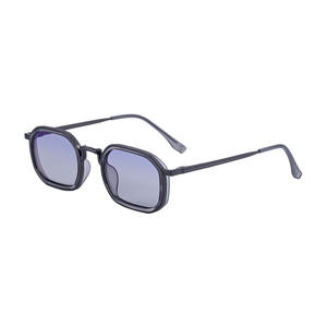KSL-98413 Lunettes de soleil carrées pour hommes, monture noire, protection UV400, charnières à ressort en plastique et métal pour usage extérieur - Product Image 2