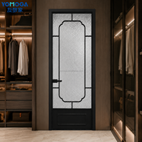 Puerta Interior de Vidrio Esmerilado Yomoga Personalizada, Estilo Retro Francés, para Baño, Cocina, Balcón, Aseo