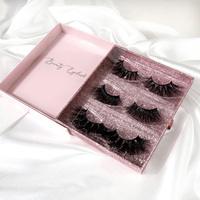 Vendeur de vrais cils 25mm, meilleurs faux cils 5d, étiquette privée, cils de vison 3d avec boîte d'emballage personnalisée