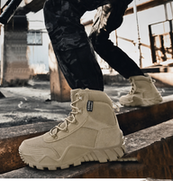 Bottes de randonnée tactiques pour hommes, tige en daim, semelle extérieure en caoutchouc, légères, imperméables, respirantes, semelle intérieure en EVA, chaussures d'entraînement en plein air