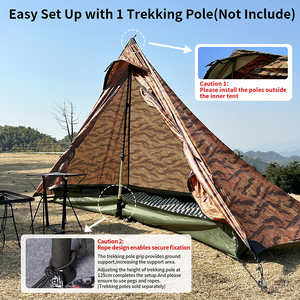 Bán buôn ngoài trời siêu nhẹ lều không có hỗ trợ cực cắm trại lều cho duy nhất mountaioneering Lều giải trí Windproof - Product Image 4