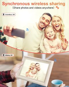 Cornice digitale bianco 10.1 pollici con archiviazione 32GB ad alta risoluzione cornici Touch Screen tramite APP gratuita per condividere <span class=keywords><strong>foto</strong></span> e Video - Product Image 4