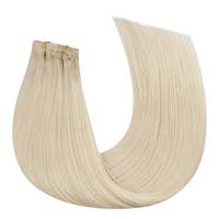 Extensiones de Cabello Humano Europeo Remy 100% Virgen, Doble Trama, Método Invisible Avanzado, con Clip, Precio de Fábrica