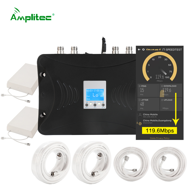 Dual band 2100 1800  mimo  signal booster with communication mimo antennas complete set