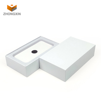 Boîte d'emballage personnalisable en papier blanc avec logo en carton dur en haut et en bas Espace pour accessoires de téléphone
