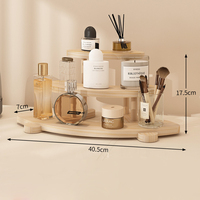Étagère de bureau en bois massif Offres Spéciales supports de stockage de cosmétiques échelle multicouche supports d'affichage mobiles pour parfum maquillage soins de la peau