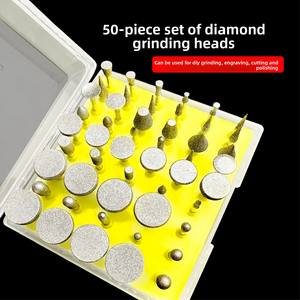 Práctico Juego de 50 Piezas de Fresas Abrasivas de <span class=keywords><strong>Esmeril</strong></span>, Brocas Recubiertas de Diamante con Estuche de Plástico <span class=keywords><strong>para</strong></span> <span class=keywords><strong>Manualidades</strong></span>, Reparaciones y Tareas de Pulido DIY - Product Image 1