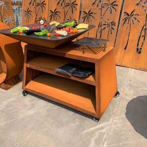 Barbecue <span class=keywords><strong>en</strong></span> acier corten personnalisé, barbecue de camping, barbecue <span class=keywords><strong>en</strong></span> acier corten <span class=keywords><strong>pour</strong></span> l'extérieur, barbecue au charbon de <span class=keywords><strong>bois</strong></span> sur la <span class=keywords><strong>terrasse</strong></span> - Product Image 3