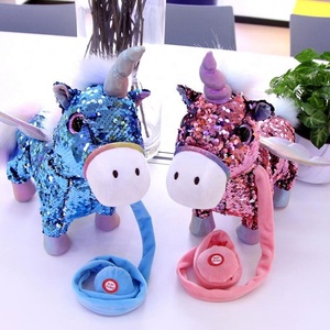 Con musica di canto giocattolo elettrico di peluche morbido per bambini giocattoli educativi farciti giocattolo elettronico ambulante divertente per bambini - Product Image 5