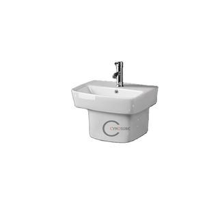 Lavabo de Pared Simple de Cerámica Blanca para Baño, Lavamanos Colgante - Product Image 1