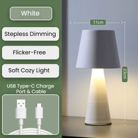 Lampe de table sans fil à gradation progressive 3 couleurs, lampe de table rechargeable, décoration intérieure, lampe de table LED à commande tactile pour restaurant