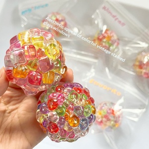 Creative Colorful Ice Cube Rattle <b>Ball</b> Handmade <b>Squeeze</b> Toy Pop Beads for Stress Relief-Mode (Youth Middle-aged Elderly) - Product Image 1