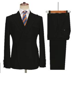 Costumes pour hommes élégants à deux poches 2 pièces <span class=keywords><strong>chic</strong></span> à bouton unique revers pointu smoking pour fête de <span class=keywords><strong>mariage</strong></span> costumes décontractés quotidiens (blazer + pantalon) - Product Image 5