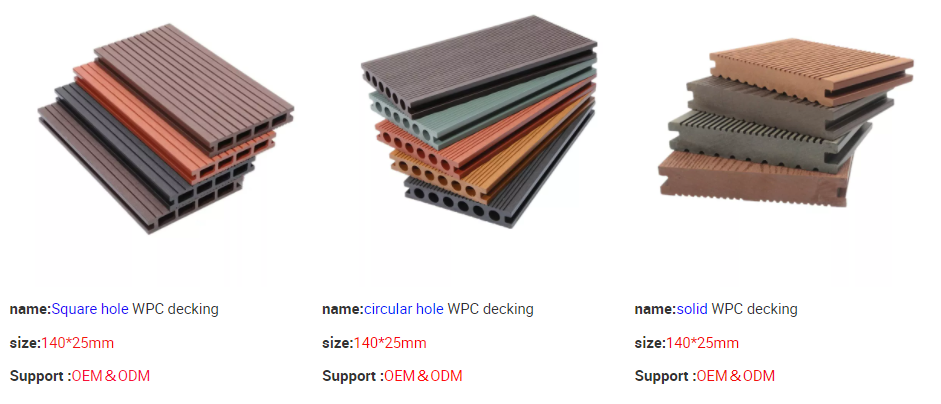 3D Embossed Wood Grain WPC Decking Outdoor Wooden Plastic Composite Flooring