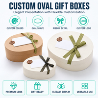 Boîte cadeau ovale rigide recyclable avec ruban, nœud et sceau de cire, plusieurs tailles, en kraft blanc, pour emballage cadeau, mariage, fleurs, haute qualité