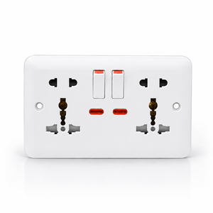 Prises murales multifonctionnelles universelles durables de haute qualité Double prise électrique à 5 broches pour une utilisation au bureau à domicile - Product Image 1