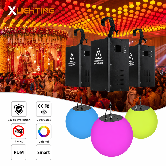Winch DMX Led Kinetic Ball LED Kinetic Lights Dimmable and Color Changing Stage Lights for Theatrical Use