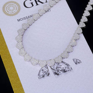 Nuoya תכשיטים שרשרת טניס בצורת לב יהלום יהלום צבע vs vs missanite שרשרת נצנצים לנשים - Product Image 3