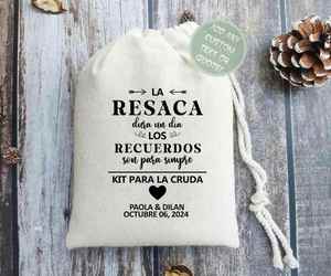 Bolsas de Bienvenida y Kits para la Resaca de Boda, Ecológicas, de Lona de Algodón, para Bodas de Destino y Recuerdos de Boda - Product Image 1