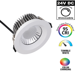 <span class=keywords><strong>Spot</strong></span> de plafond 24V Loxone Tuya Wifi PWM dimmable RGBWW 12W IP65 étanche pour salle de bain, blanc réglable 2000-6000K, downlight LED intelligent - Product Image 1