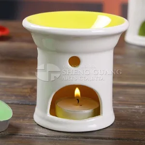 Quemador de aroma de dolomita con diseño de pintura de cerámica, soporte de vela t-light esencial para horno