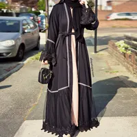Muslim Kimono for Women, Long Sleeves, Mesh Lace
