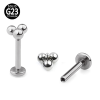 Anting Fashion G23 16G Titanium Internally Thread Labret Perhiasan Tindik Tubuh Sederhana untuk Bibir, Helix, Hidung, Grosir Perhiasan