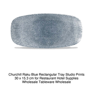 Plat de service rectangulaire bleu Raku 30 × 15,3 cm Churchill Studio Prints Tbxo11 - Product Image 2