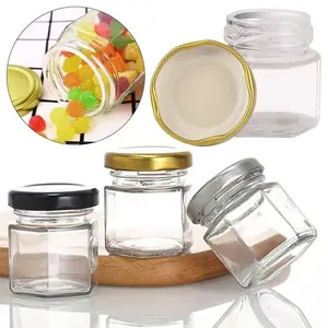 Suppliers Empty Storage Bottle Honey Glass Jar 45ml 180ml 280ml Hexagon Shape Glass Jar For Honey
