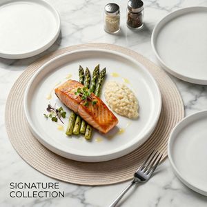 Pure White Reinforced Porcelain Round Plate For Steak And Dessert Serving Hotel Coffee Party Use - Product Image 2