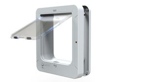 Porte pour animaux de compagnie en plastique écologique de luxe <span class=keywords><strong>avec</strong></span> capteur à <span class=keywords><strong>puce</strong></span>, verrouillage 4 directions, ouverture spirale, volet intérieur, pour chiens et chats, accès au salon - Product Image 4